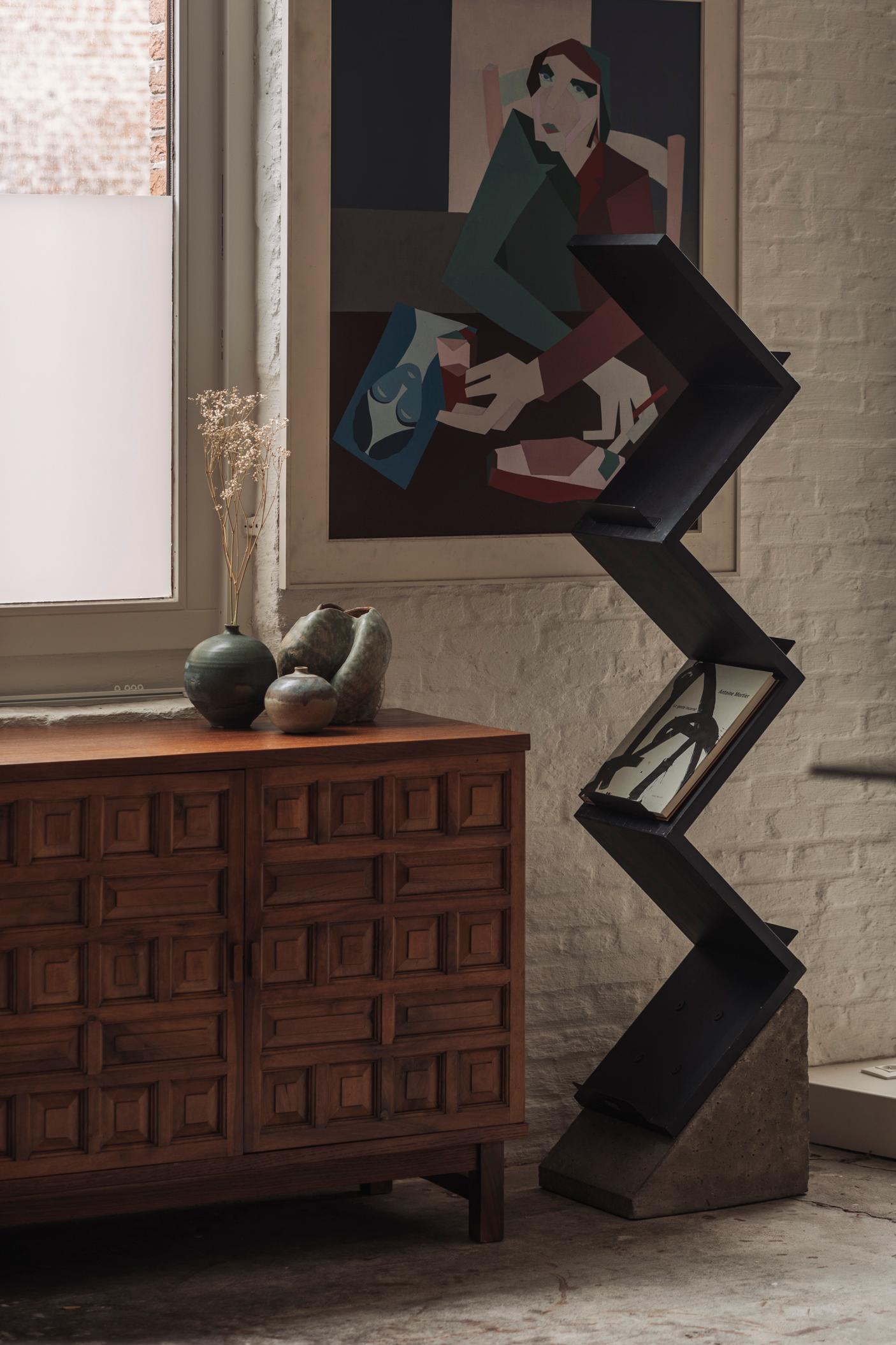 Magazine ‘Zink’ shelf by Jonas Bohlin for Källemo, Sweden 1984 For Sale 8