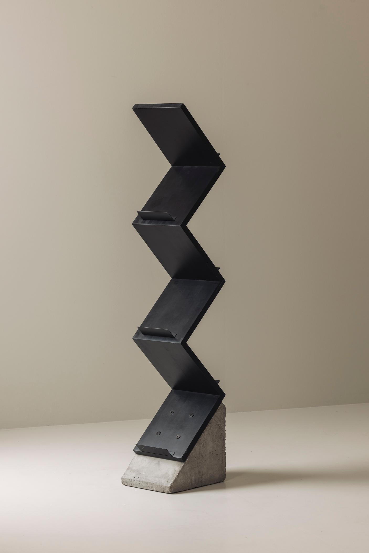 Post-Modern Magazine ‘Zink’ shelf by Jonas Bohlin for Källemo, Sweden 1984 For Sale