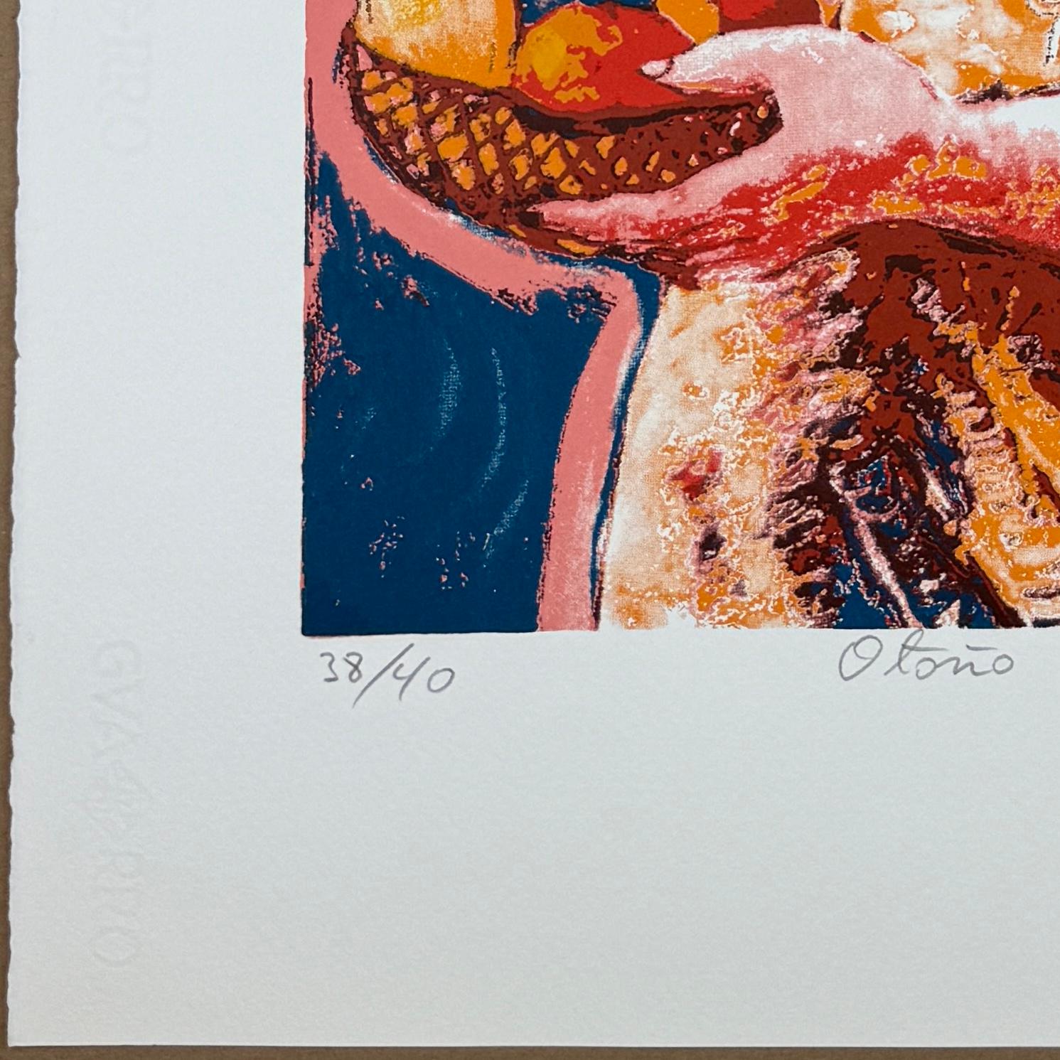 Autumn 1995 Collection 4 Seasons signée gravure originale d'une artiste espagnole - Print de Magda Bolumar