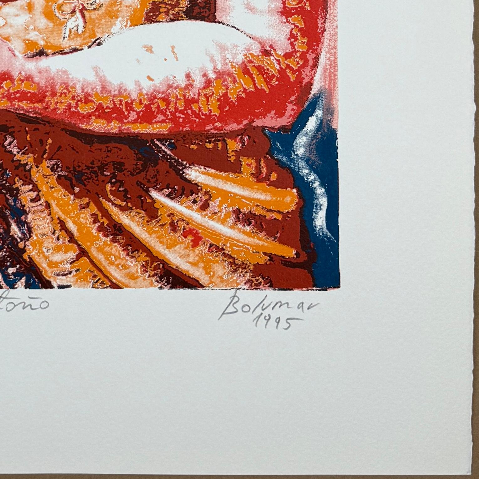 Autumn 1995 Collection 4 Seasons signée gravure originale d'une artiste espagnole en vente 1