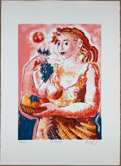 Autumn 1995 Collection 4 Seasons Signed Original Engraving Spanish Woman Artist