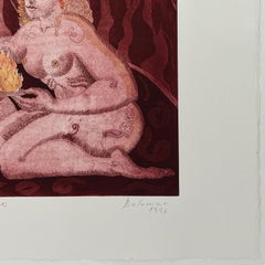 Fire 1996, Serie 4 Elements Spanish artist woman signed original engraving print