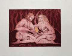 Fuoco 1996, Serie 4 Elements Artista spagnolo donna stampa incisione originale firmata