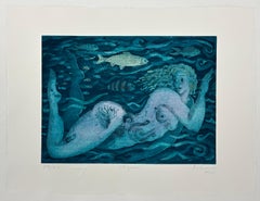 "Eau" 1996 The Collective 4 Elements Gravure originale signée Femme espagnole Artis