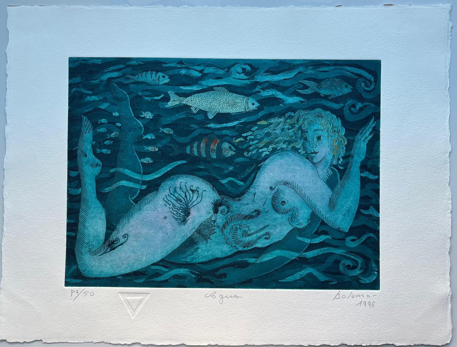 Magda Bolumar (Spain, 1936)
'Agua (Carpeta ""Los cuatro elementos"")', 1996
etching, aquatint on paper Rives BFK 300 g.
19.7 x 27.6 in. (50 x 70 cm.)
Edition of 50
Unframed
ID: BOL1268-003-050_2
Hand-signed by