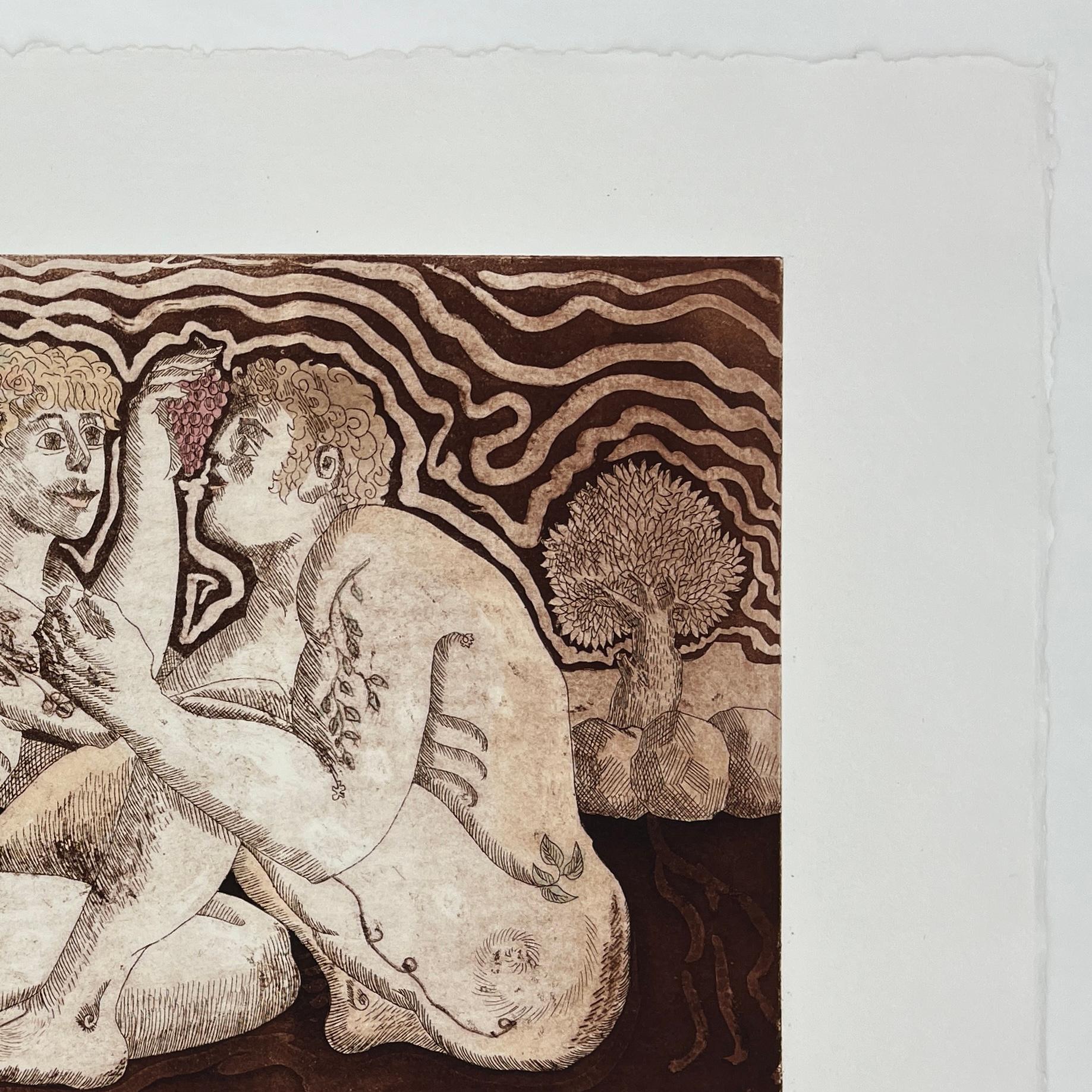 Magda Bolumar Artista spagnola 1996 Incisione firmata Collezione Elementi 4 di 4 in vendita 2