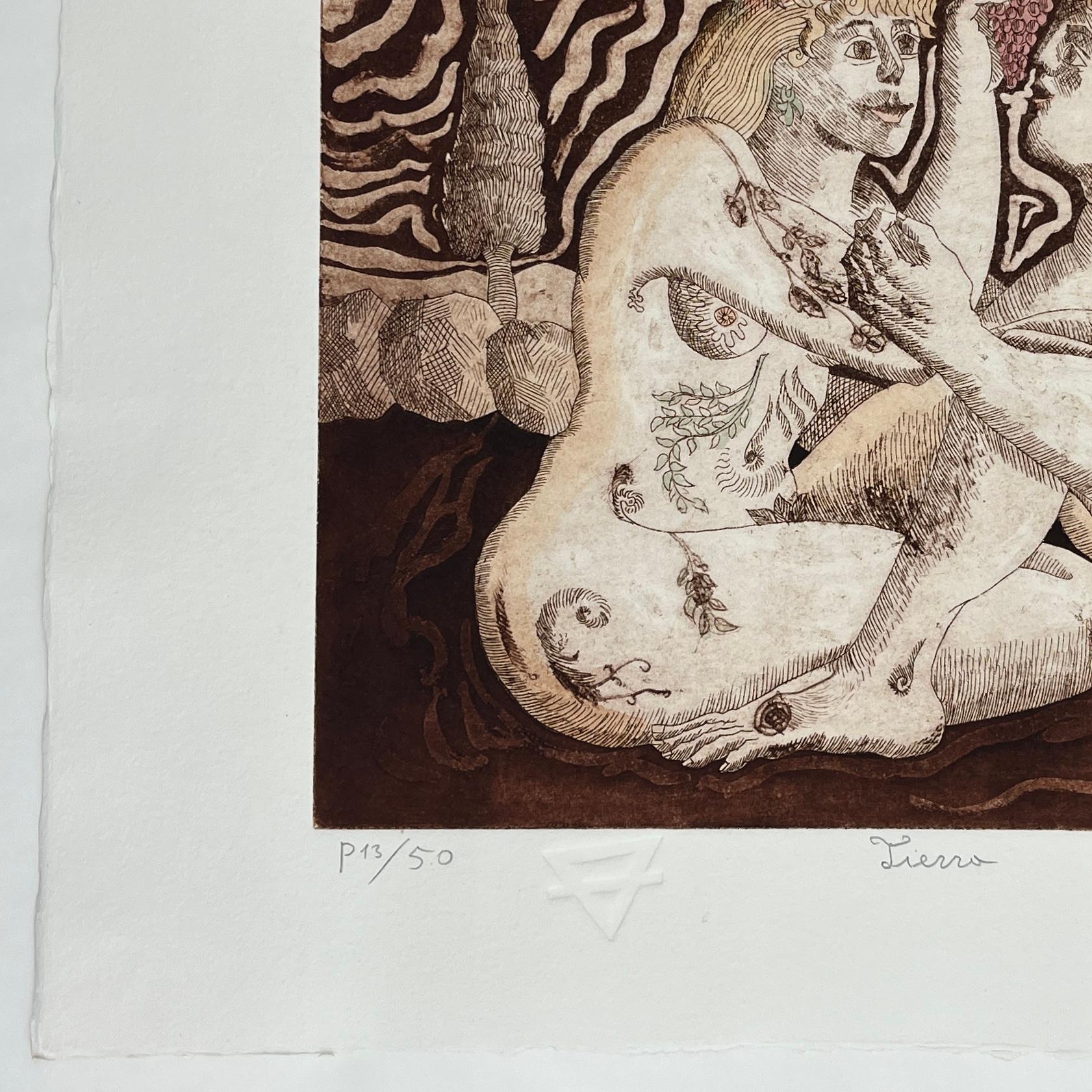 Magda Bolumar Artista spagnola 1996 Incisione firmata Collezione Elementi 4 di 4 in vendita 3