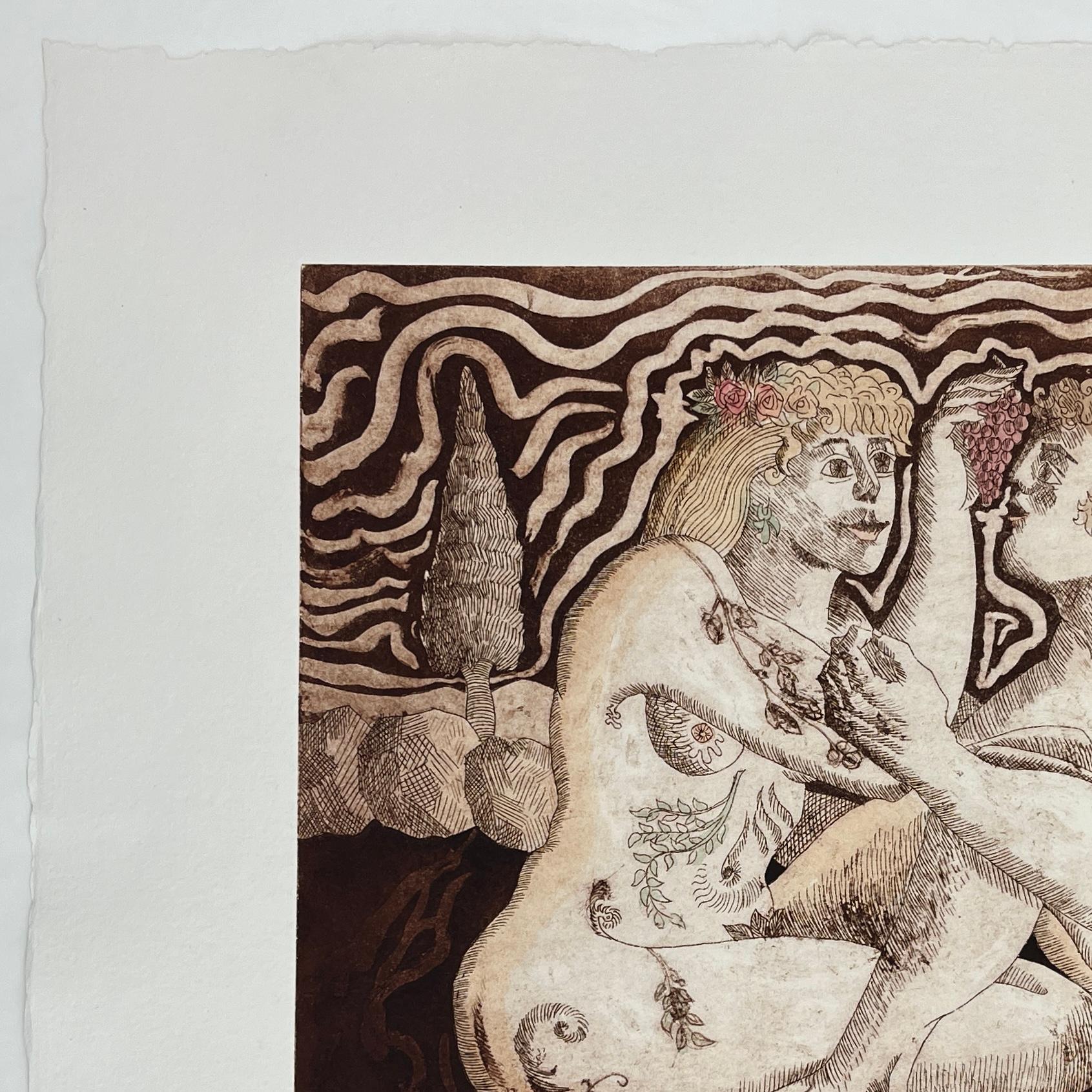 Magda Bolumar Artista spagnola 1996 Incisione firmata Collezione Elementi 4 di 4 in vendita 4