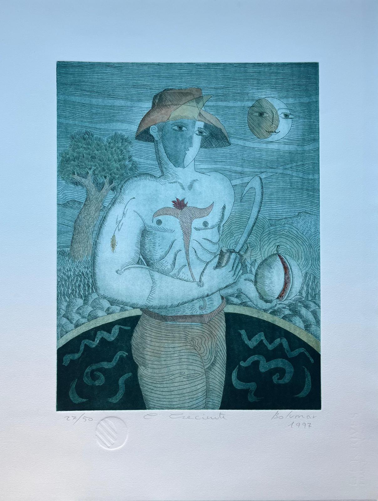 Magda Bolumar (Spain, 1936)
'C. Creciente (Carpeta ""La luna presente"")', 1997
etching, aquatint on paper Rives BFK 300 g.
27.6 x 19.7 in. (70 x 50 cm.)
Edition of 50
Unframed
ID: BOL1268-002-050_2
Hand-signed by