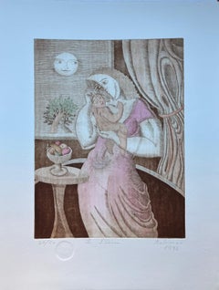 Magda Bolumar Spanish Artist 1997 Hand Signed engraving Collection Moon 3 of 4