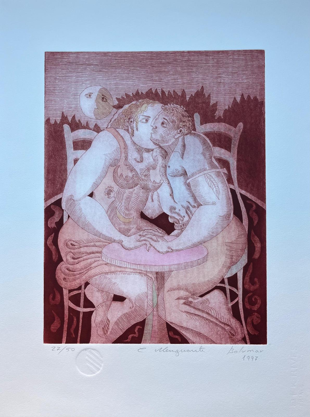 Magda Bolumar (Spain, 1936)
'C. Menguante (Carpeta ""La luna presente"")', 1997
etching, aquatint on paper Rives BFK 300 g.
27.6 x 19.7 in. (70 x 50 cm.)
Edition of 50
Unframed
ID: BOL1268-002-050_4
Hand-signed by
