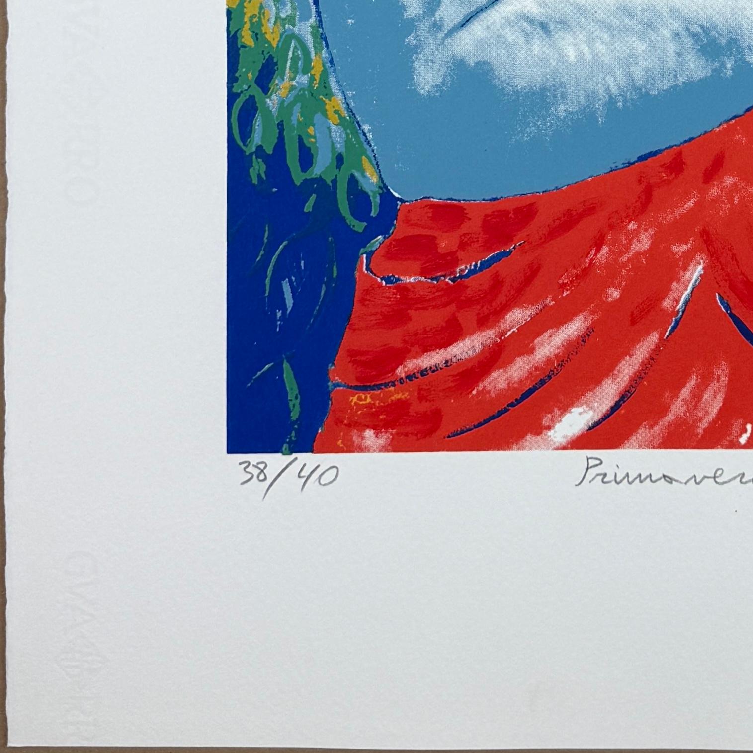 Collection 4 Seasons signée, gravure originale d'une artiste espagnole, printemps 1995 - Gris Figurative Print par Magda Bolumar