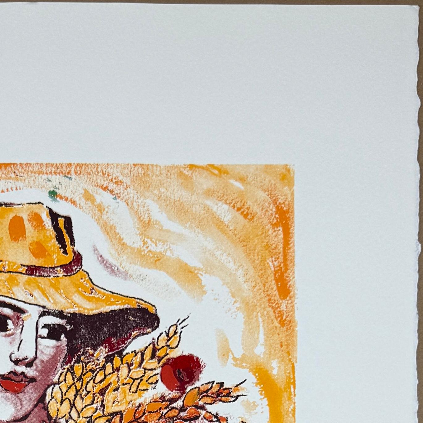 Collection d'été 1995, 4Seasons, signée, gravure originale d'une femme espagnole en vente 2