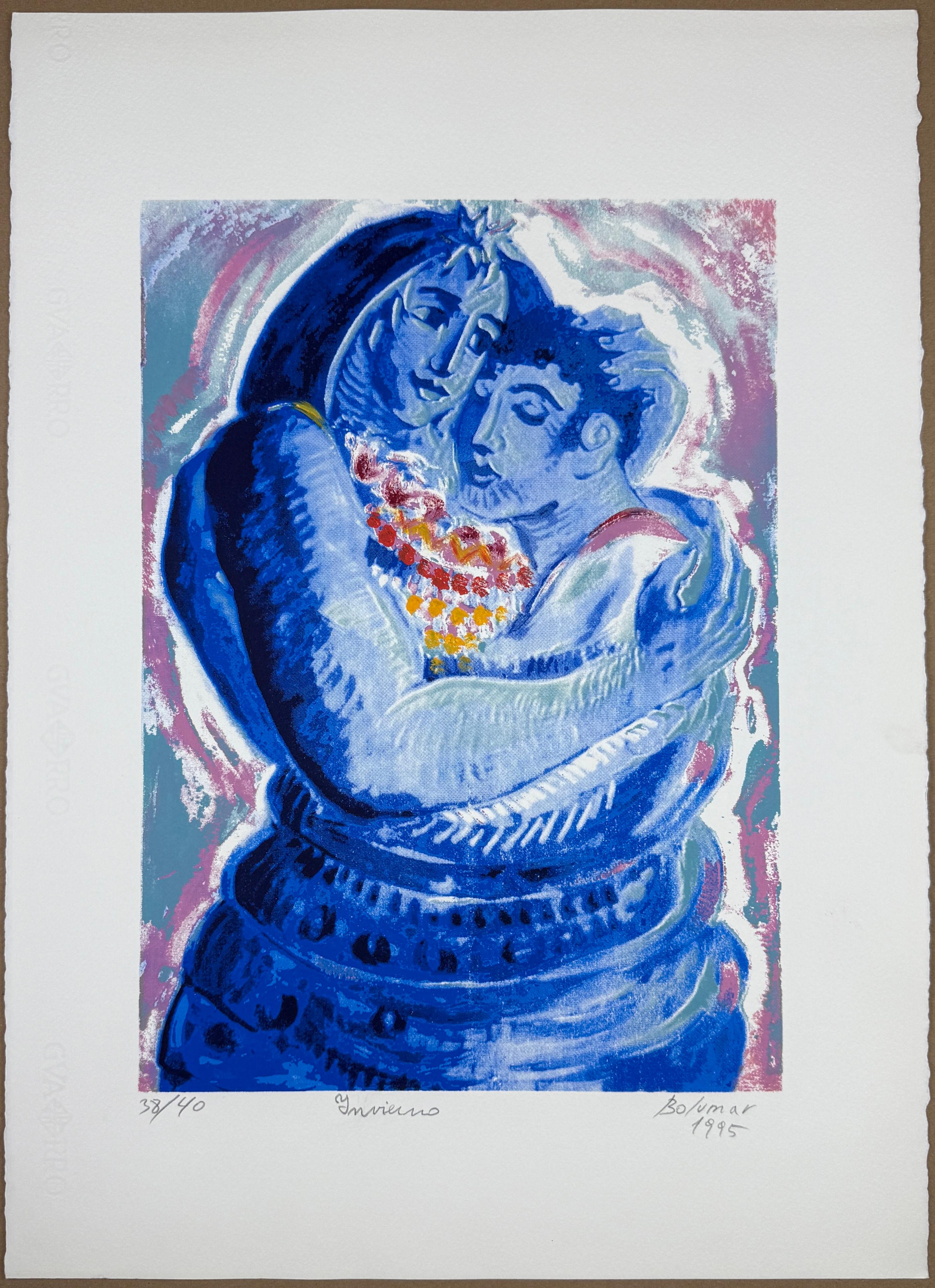 Winter 1995 Collection 4 Seasons Signed Original Engraving Spanish Woman Artist - Print by Magda Bolumar