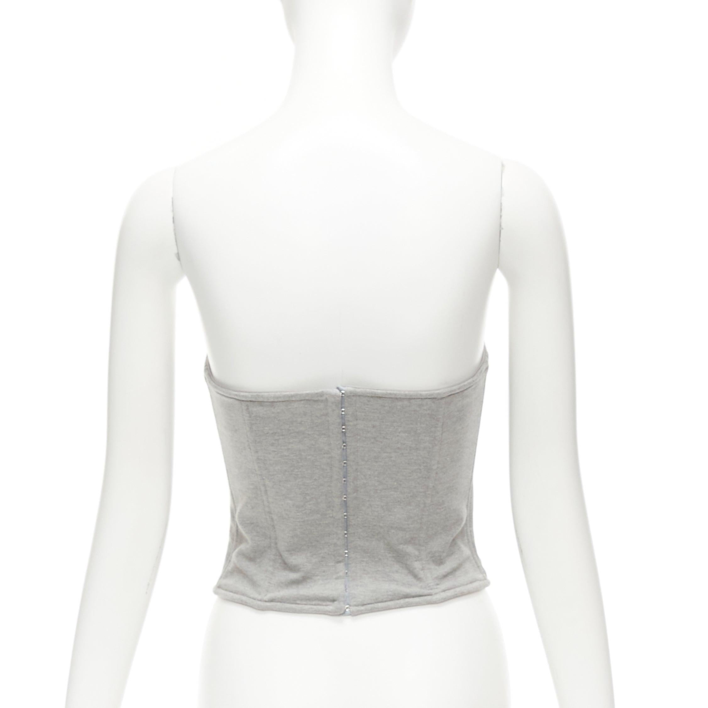 MAGDA BUTRYM 2022 grey cotton blend circular bra boned corset top FR34 XS For Sale 1