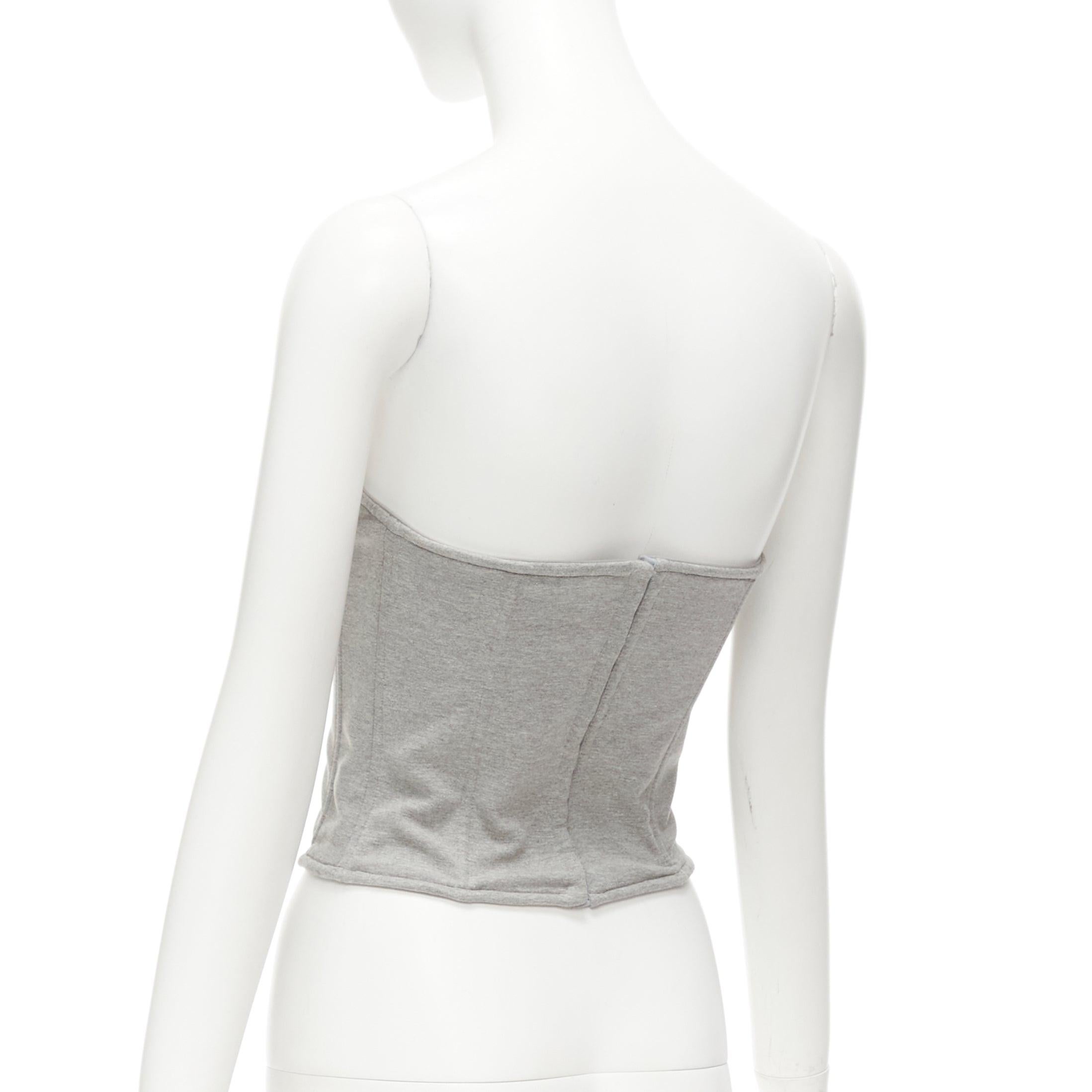 MAGDA BUTRYM 2022 grey cotton blend circular bra boned corset top FR34 XS For Sale 2