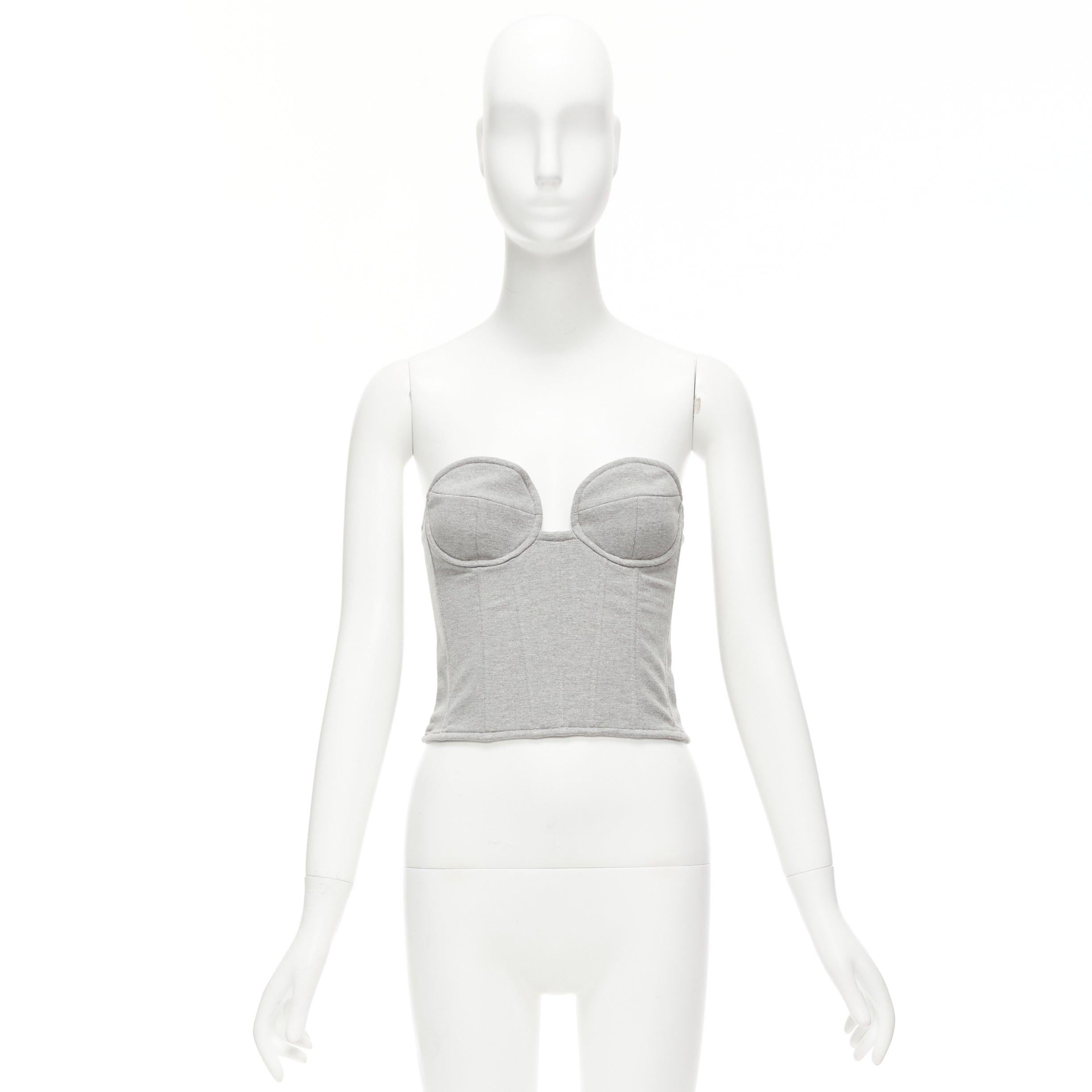 MAGDA BUTRYM 2022 grey cotton blend circular bra boned corset top FR34 XS For Sale 5