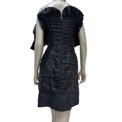 Magda Butrym Black Ruffled One-Shoulder Mini Dress Sz.38