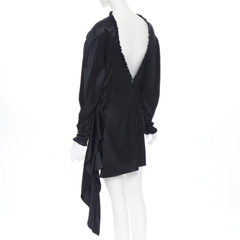 MAGDA BUTRYM black silk wool blend victorian sleeve ruffle open back dress FR36
Reference: TGAS/A05640
Brand: Magda Butrym
Collection: Runway
Material: Silk, Wool
Color: Black
Pattern: Solid
Closure: Zip
Extra Details: Victorian inspired. Draped