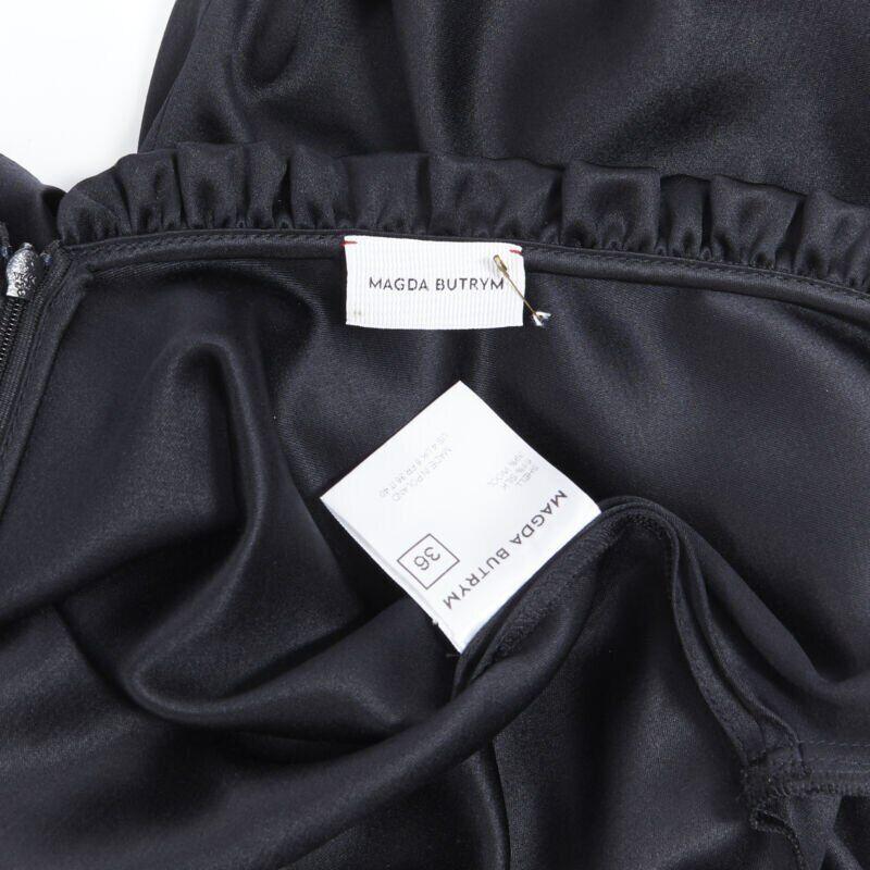 MAGDA BUTRYM black silk wool blend victorian sleeve ruffle open back dress FR36 For Sale 4