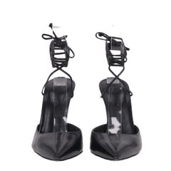 Magda Butrym Leather Ankle-Tie Stiletto Heels