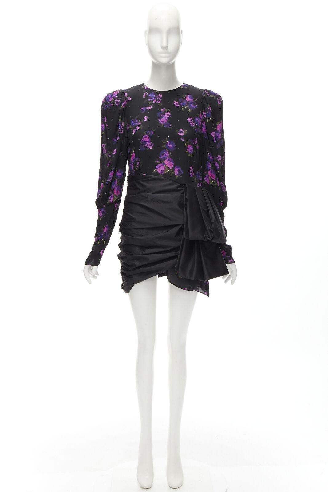 MAGDA BUTRYM Matera crystal embellished purple floral wrap skirt dress FR34 XS For Sale 5