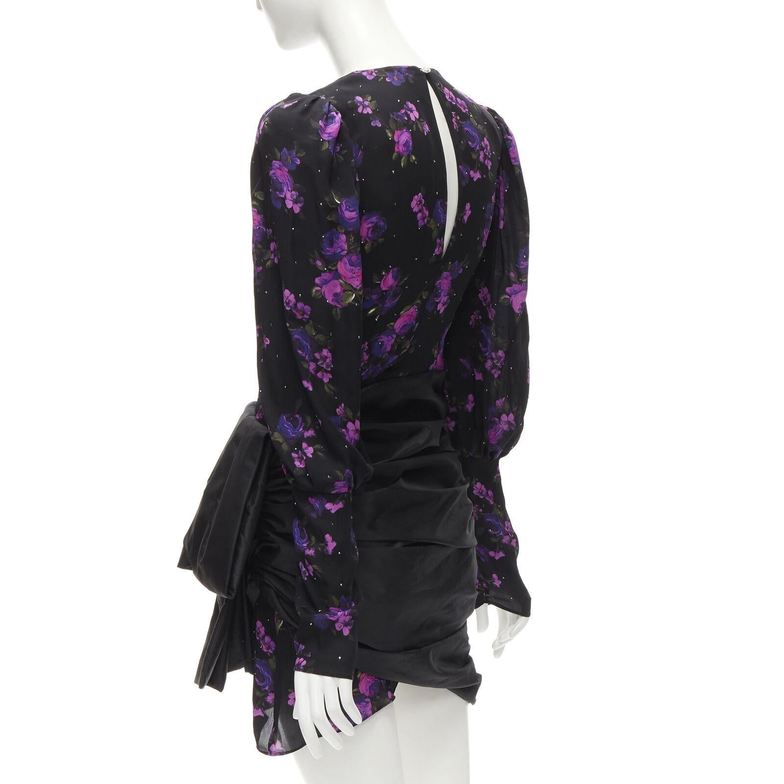 MAGDA BUTRYM Matera crystal embellished purple floral wrap skirt dress FR34 XS For Sale 1