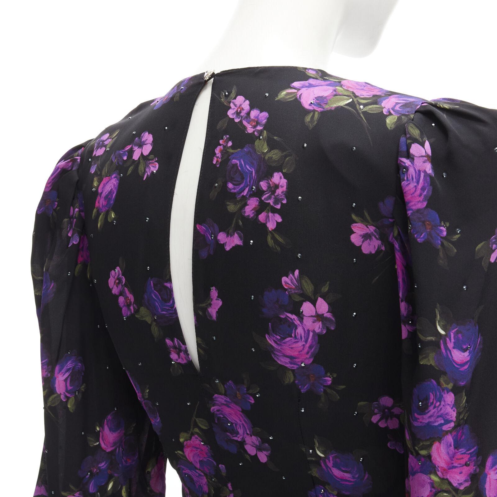 MAGDA BUTRYM Matera crystal embellished purple floral wrap skirt dress FR34 XS For Sale 3