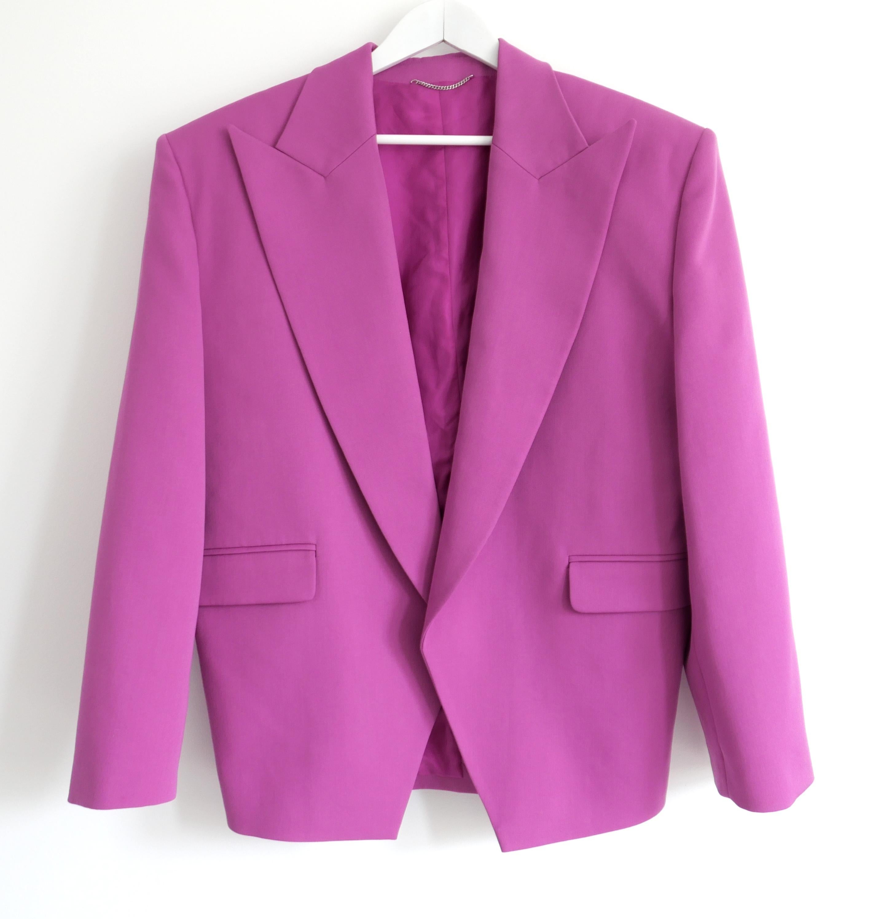 Magda Butrym Oversized Wool Blazer Violet Pink In Excellent Condition For Sale In London, GB