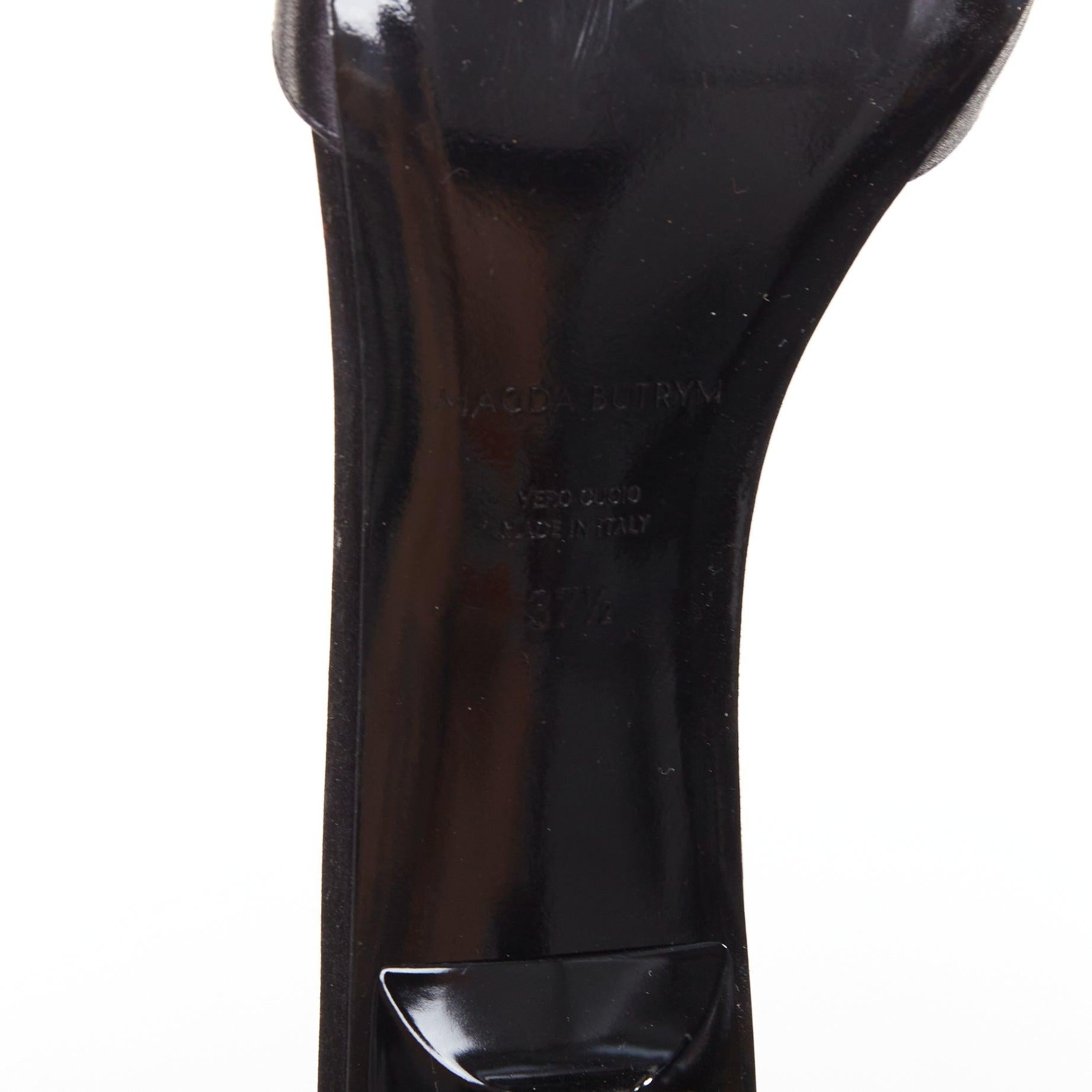 MAGDA BUTRYM rouge floral noir satin embelli talons mules EU37.5 en vente 5