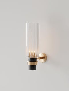 Magda I Wall Lamp in Brass, Aluminum & Fluted Glass by Studio Marine Breynaert