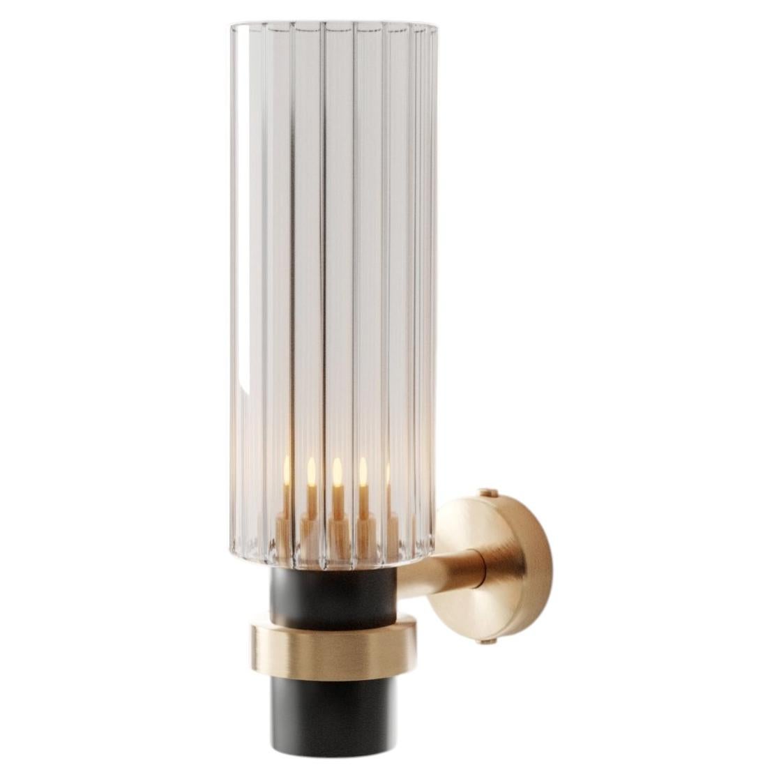 Magda I Wall Lamp in Brass, Aluminum & Fluted Glass by Studio Marine Breynaert For Sale