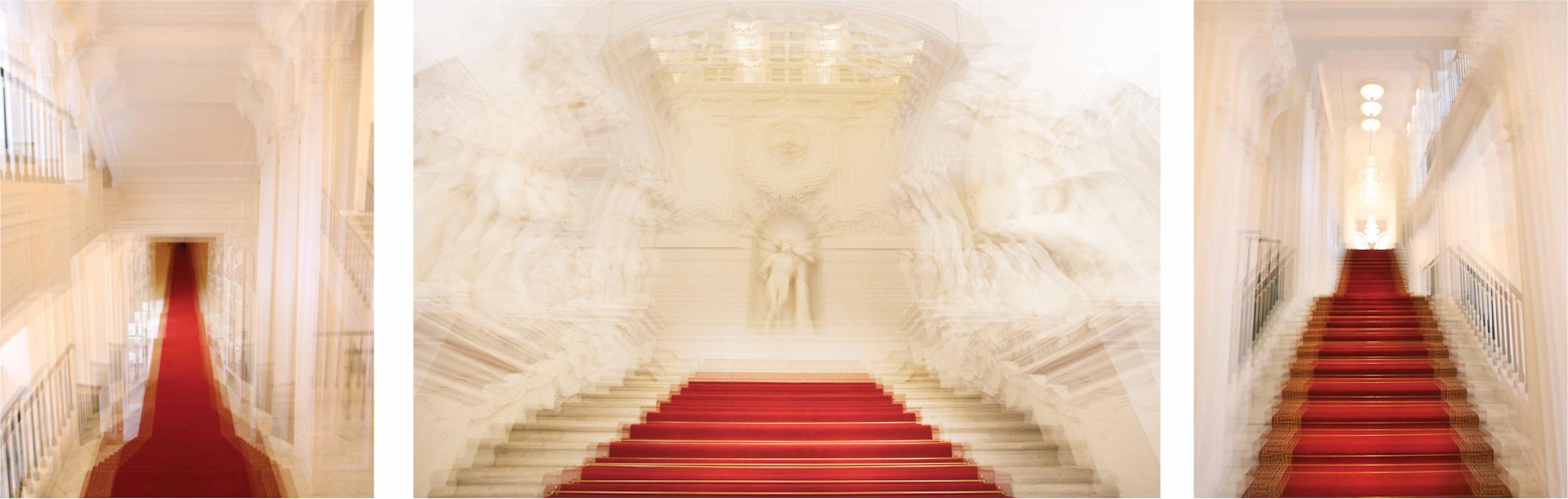 Magda Von Hanau Color Photograph - Albertina Palace Downstairs, Up Stairs & Belvedere Winter Palace. Triptych. 