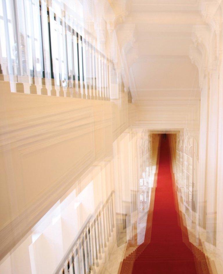 Albertina Palace Downstairs, Up Stairs & Belvedere Winter Palace. Triptych.  - Photograph by Magda Von Hanau