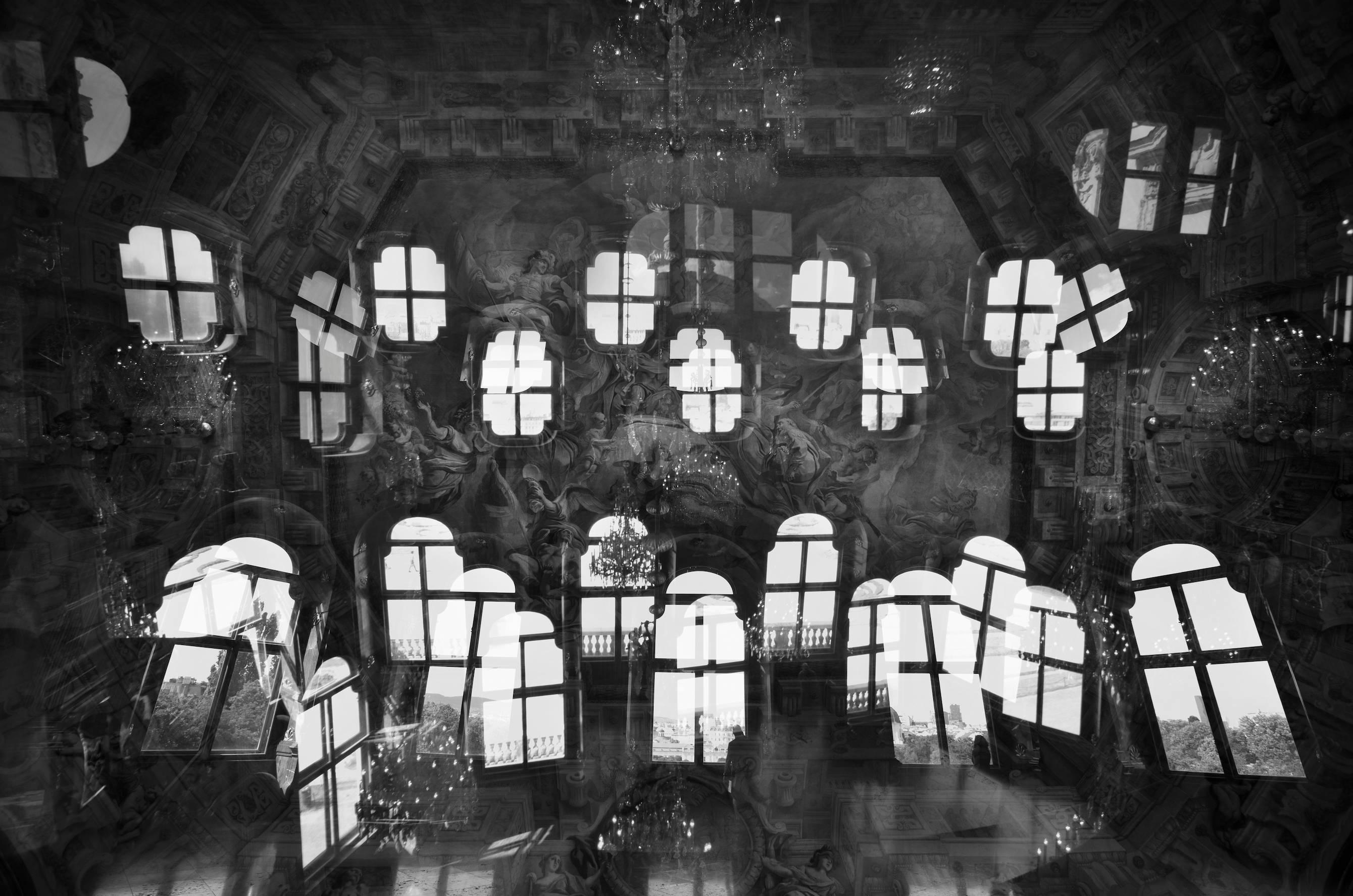 Magda Von Hanau Black and White Photograph - Deconstructed Beauty -Belvedere Palace. Architectural Black and white photograph