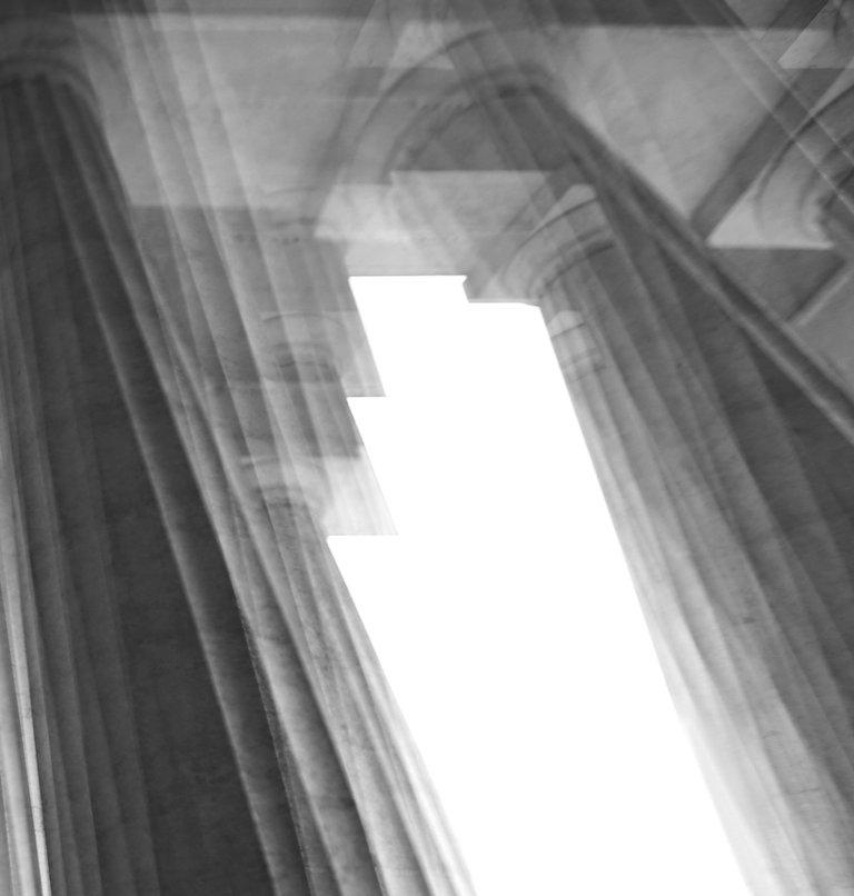 Palladio Temple, Architectural limited edition Black and white  photograph - Gray Abstract Photograph by Magda Von Hanau