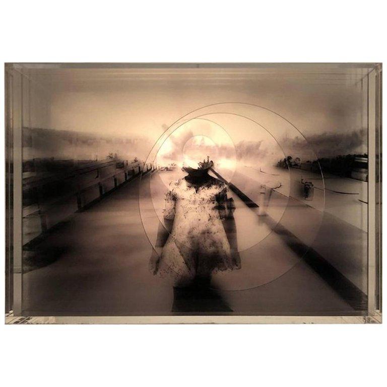 Memory Box, Series. Wall Sculpture light boxes made multiple exposure photograph For Sale 1