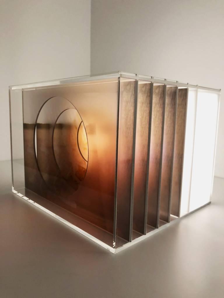 Memory Box, Series. Wall Sculpture light boxes made multiple exposure photograph For Sale 5