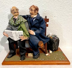 Hungarian Israeli Tourists Diorama Folk Art Doll Judaica Sculpture Magda Watts