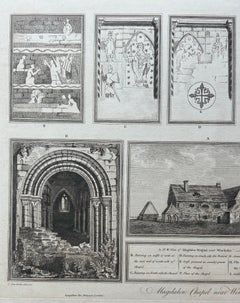 Magdalen Chapel near Winchester – Engraving of Medieval Hospital Site, 1790