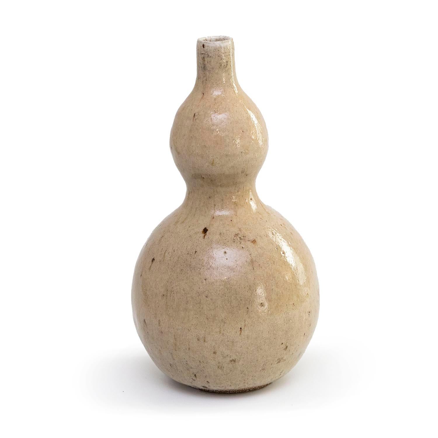 Cream Calabash by Michael Frimkess (INV# NP3996) - Brown Abstract Sculpture by Magdalena & Michael Frimkess
