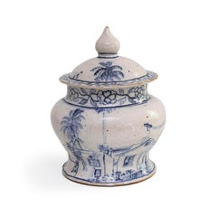 Lidded Venice Beach Motif Jar by Magdalena Frimkess (INV# NP3997)