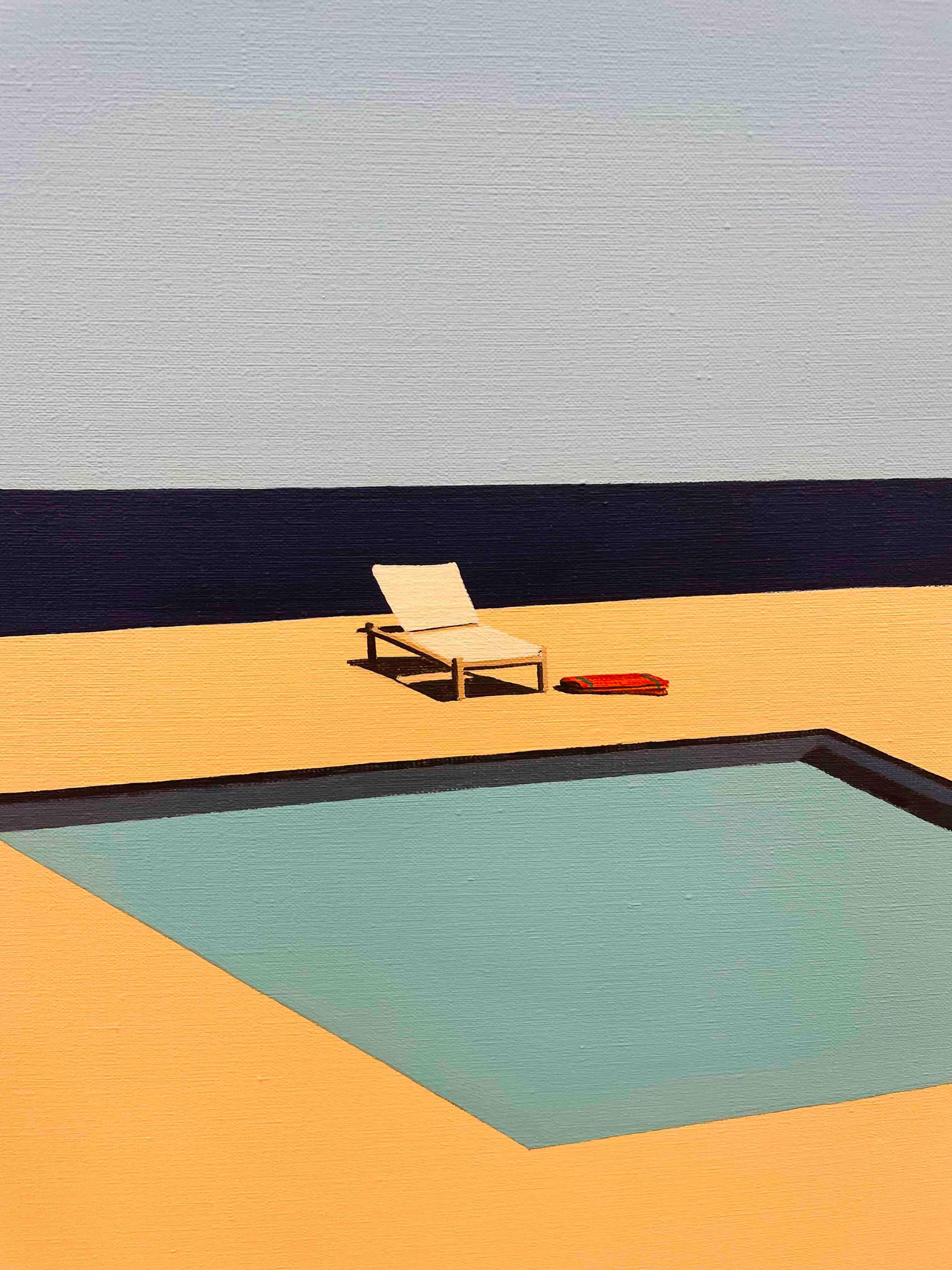 A pool with a view - landscape painting - Painting by Magdalena Laskowska