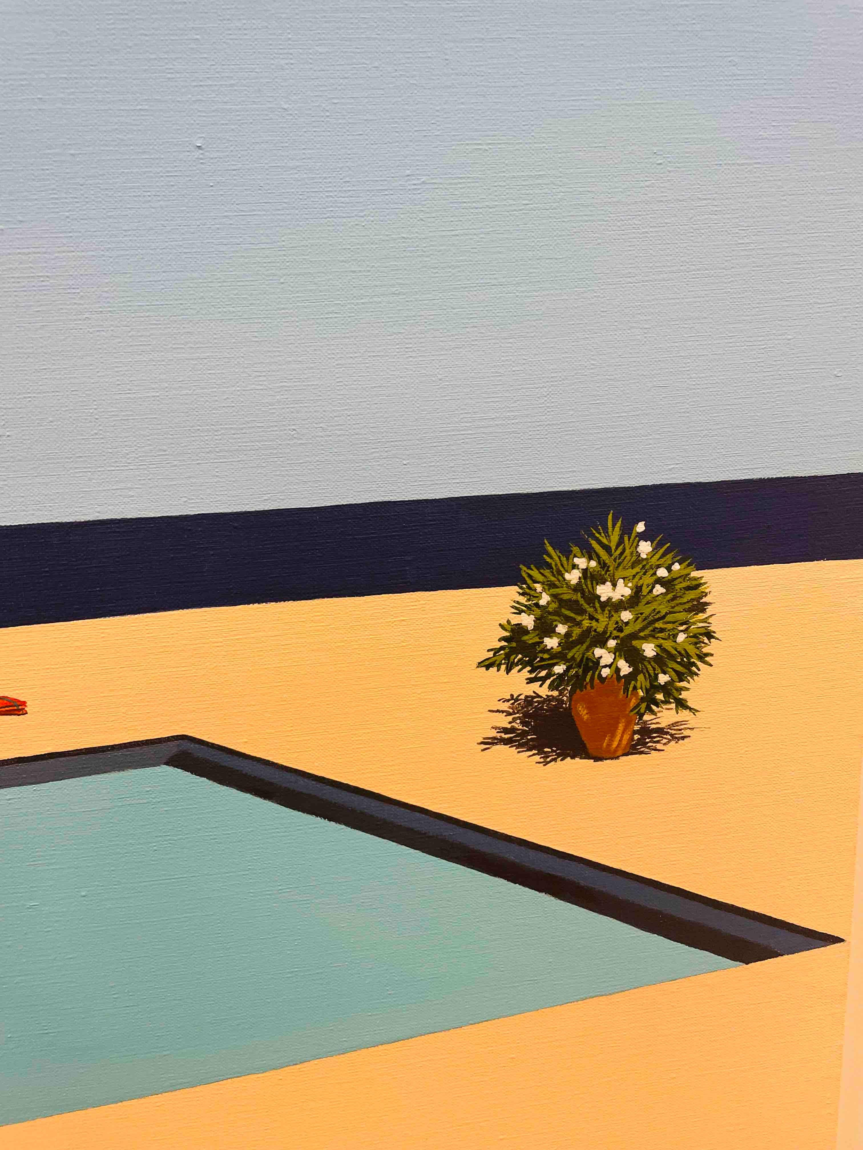 Una piscina con vista - dipinto di paesaggio - Painting Contemporaneo di Magdalena Laskowska
