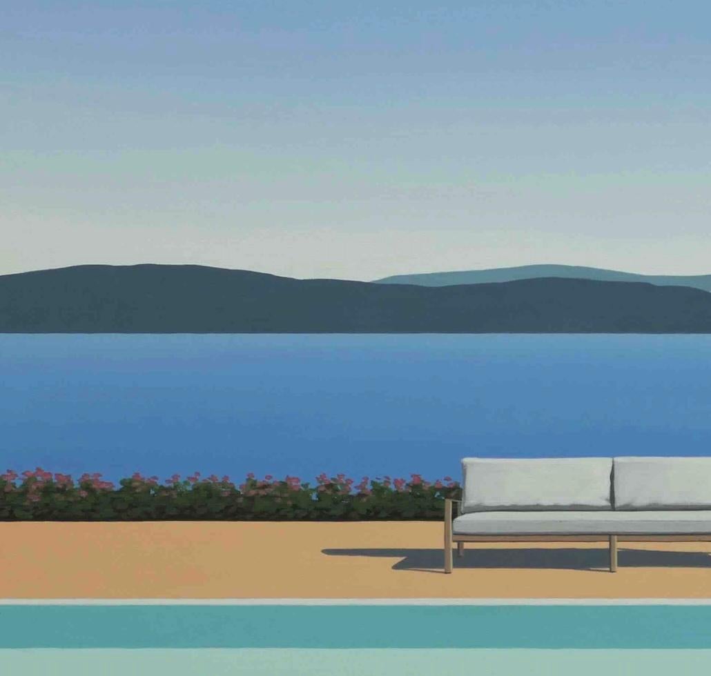 Hacerlo bien - pintura de paisaje - Landscape Painting Azul de Magdalena Laskowska