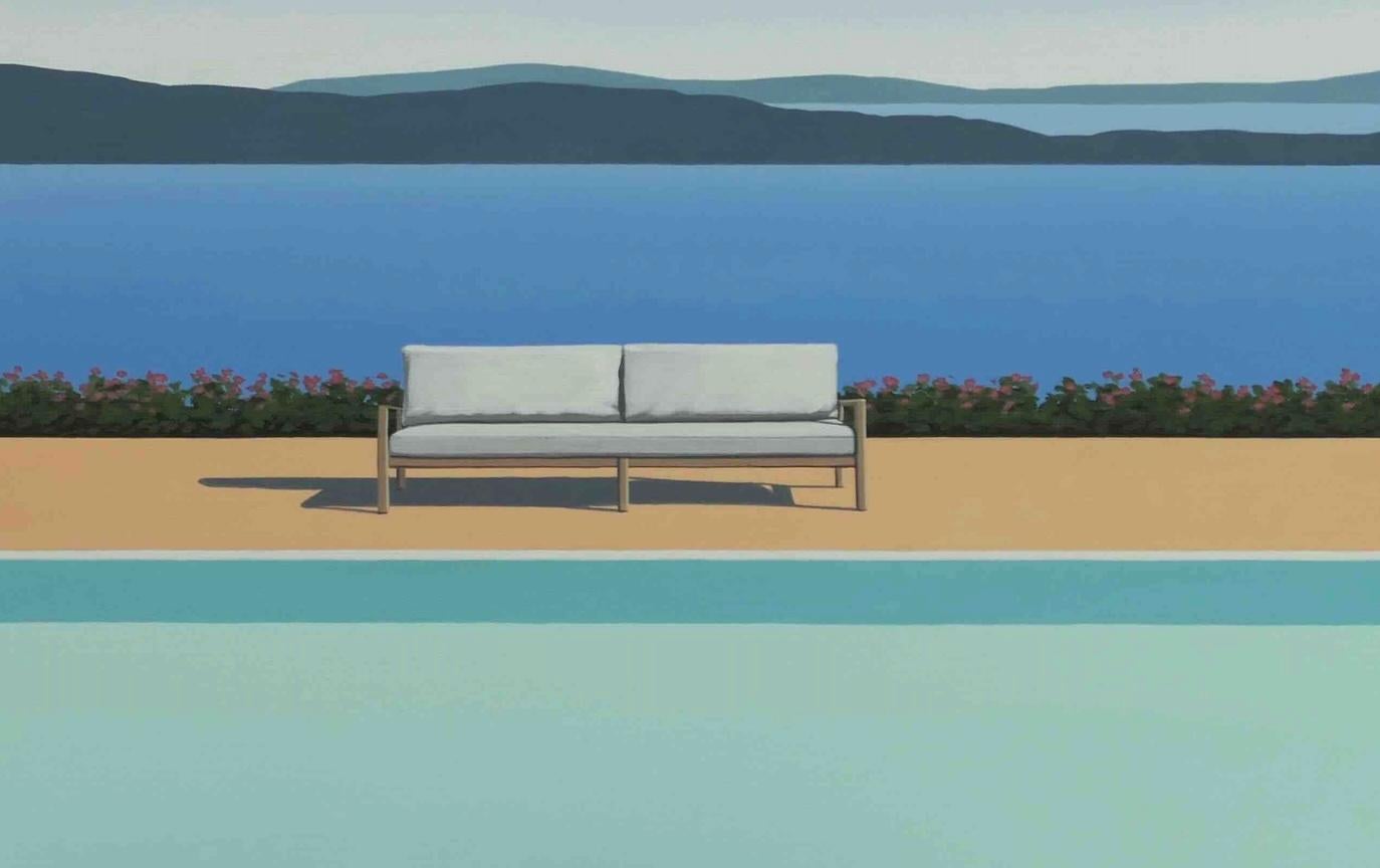 Este precioso cuadro acrílico sobre lienzo de la Galería Contempop, obra de Magdalena, forma parte de sus cuadros de la serie Piscina.
Mide 80X80 cm, está firmada por el artista y se entrega con un certificado de autenticidad de nuestra