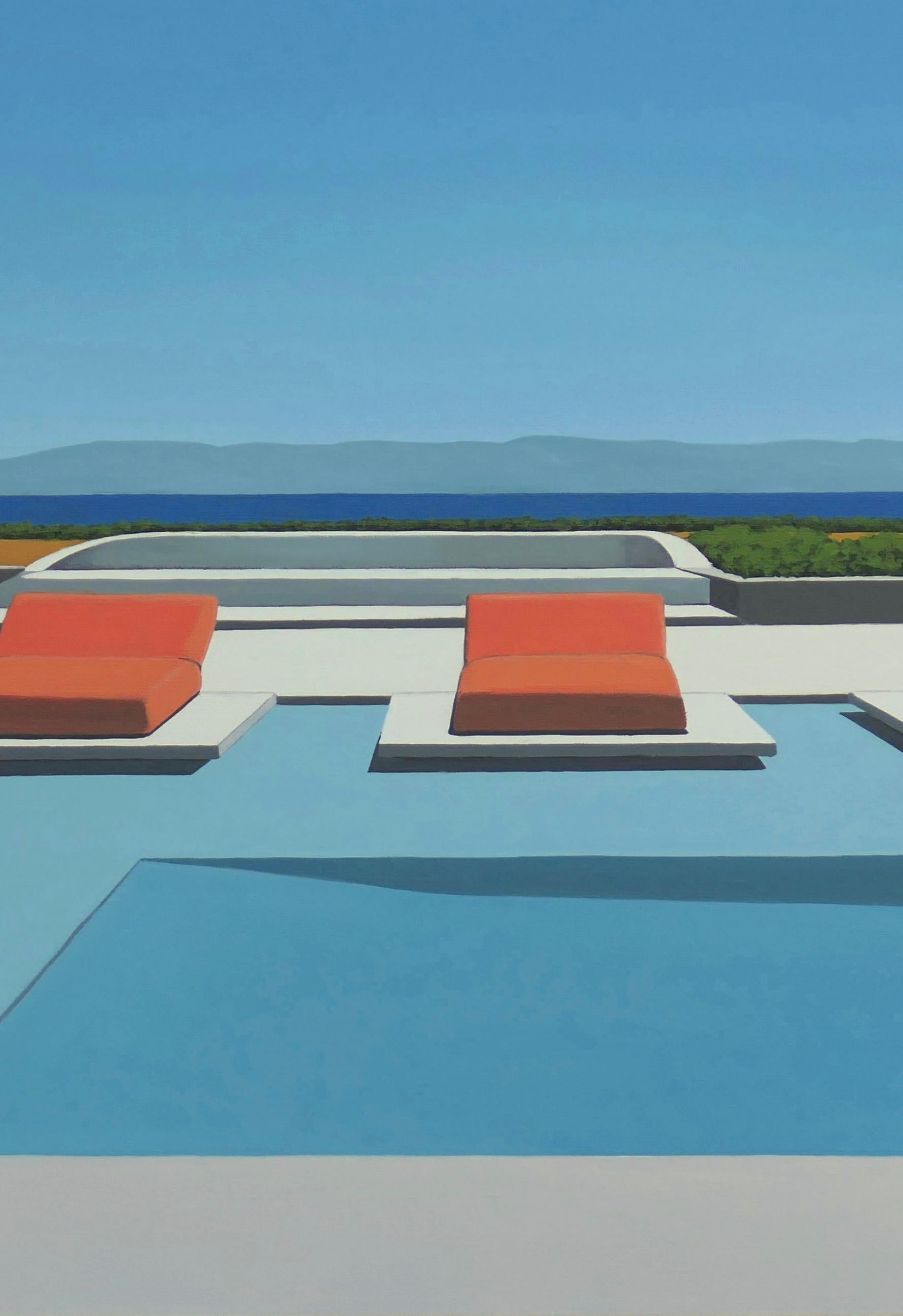 Geometrie III – Landschaftsmalerei (Blau), Landscape Painting, von Magdalena Laskowska
