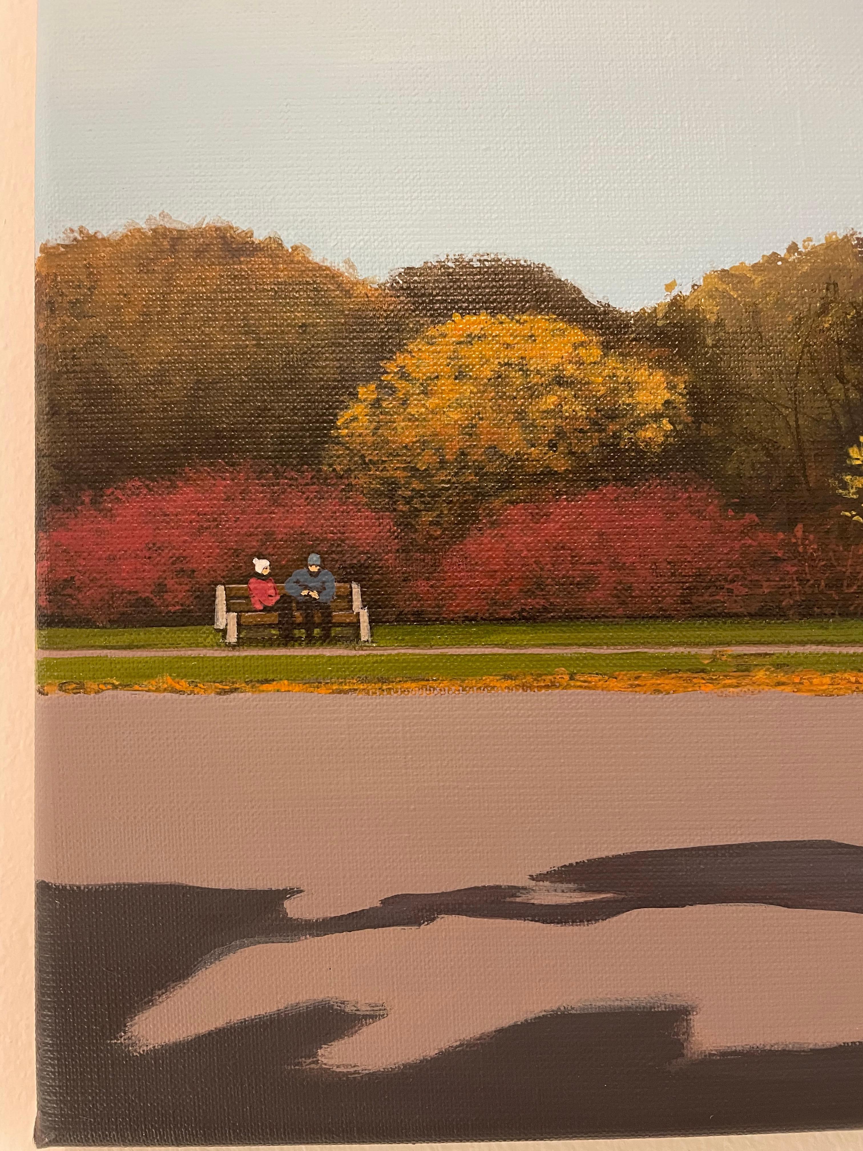 Otoño dorado - pintura de paisaje - Landscape Painting Gris de Magdalena Laskowska