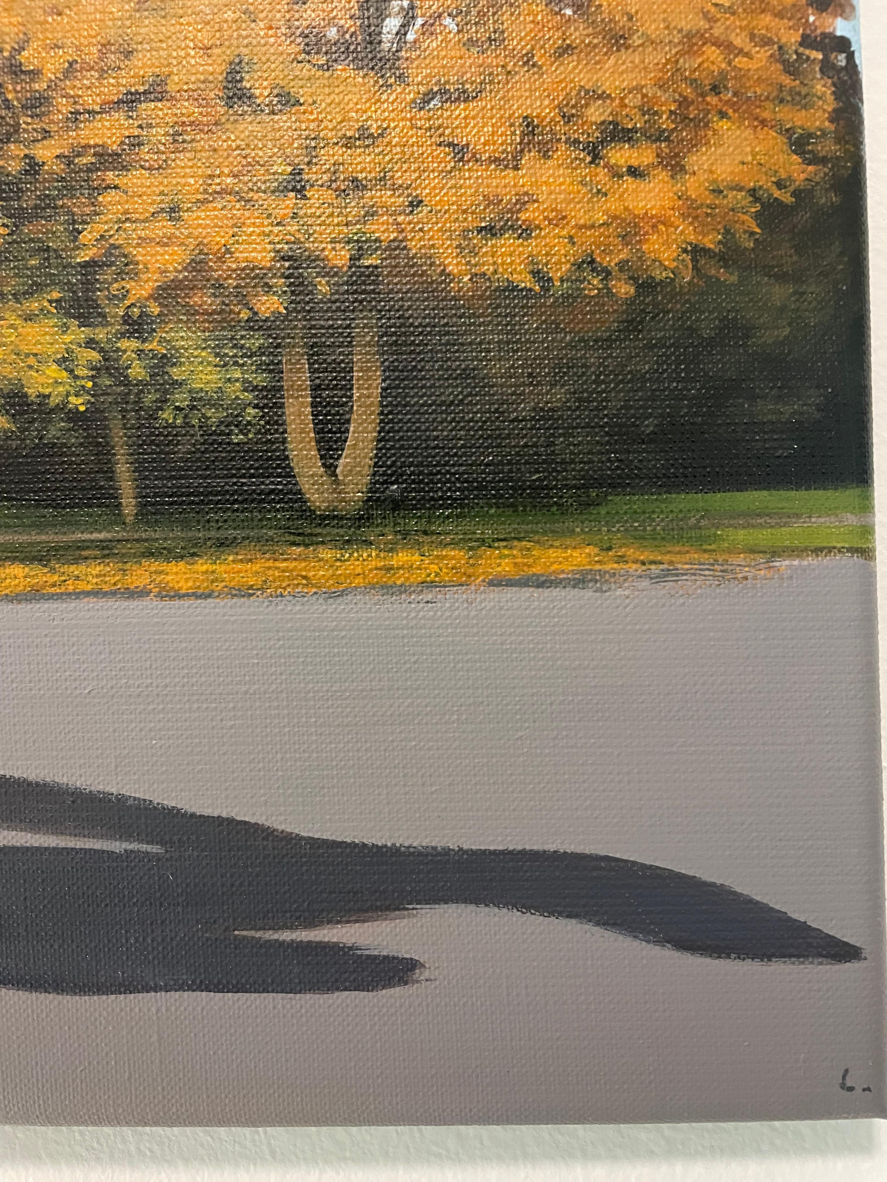 Otoño dorado - pintura de paisaje en venta 1