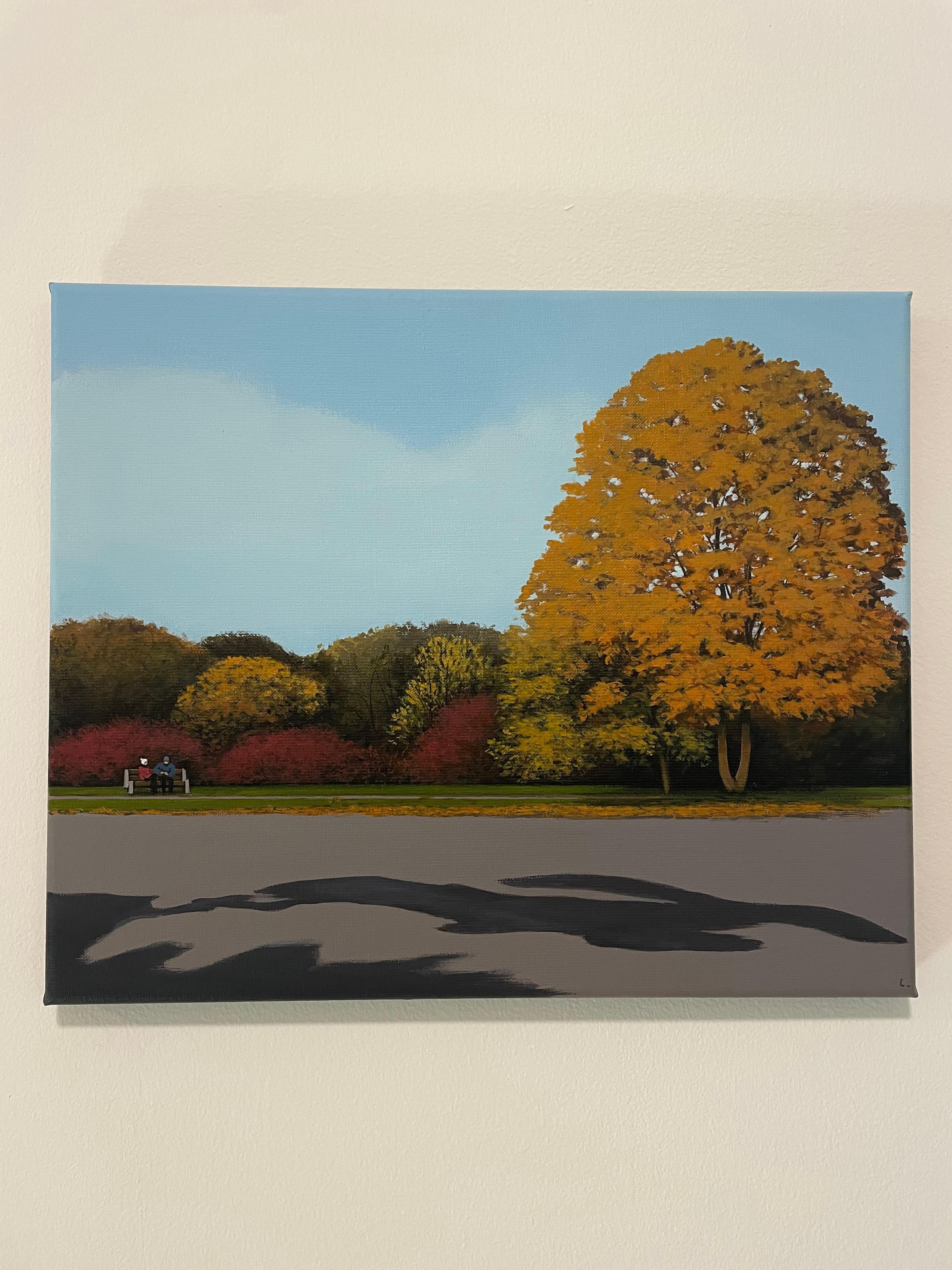 Goldener Herbst – Landschaftsmalerei im Angebot 3